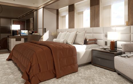 Rendering of Superyacht Project Agnetha bedroom