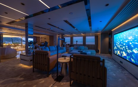 Bilgin 263 Superyacht Al Reem owners deck interior private cinema area