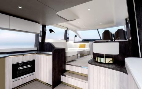 galley area on the Azimut 55 yacht 