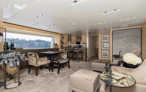 Motor Yacht MOCEAN II's seating area with chess 