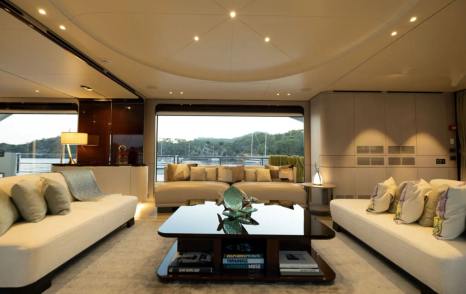 Superyacht Love T main saloon lounge