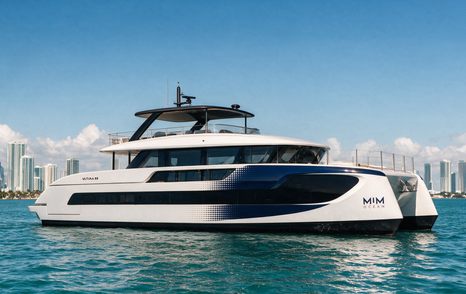 Sunreef Ultima 88 yacht at anchor side view 