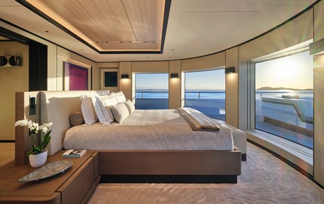 Benetti superyacht Dagger master cabin with panoramic views 