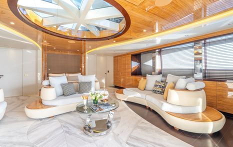 Bilgin superyacht Elada sky lounge with fold out bed 