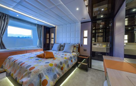 Superyacht Chrimi III's guest cabin