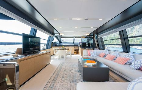 Riva motor yacht Kar saloon lounge area 