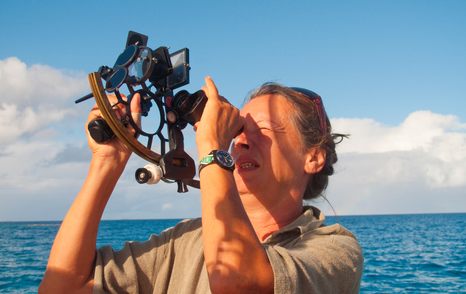 using a sextant at sea