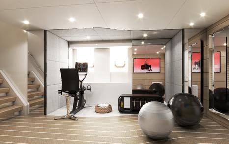 Heesen superyacht Orion gym with bike 