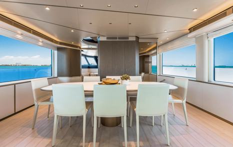 Motor Yacht Equites's indoor dining table 