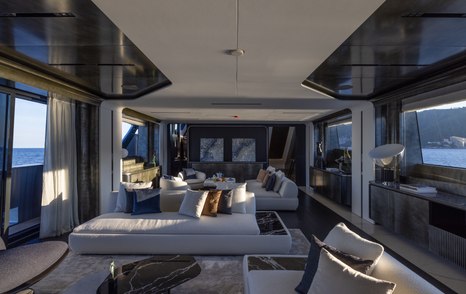ISA yacht Fast Naan main saloon lounge 