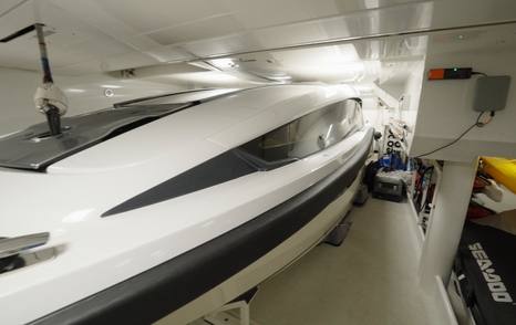 Limo tender stored inside the tender garage of the Amels 242 Casino Royale.