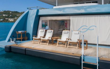 Abeking & Rasmussen Superyacht Scott Free stern with deck chairs