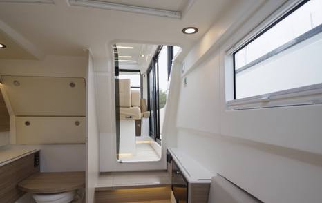 Saxdor-340-GTWA-Review-aft-cabin-access-and-head