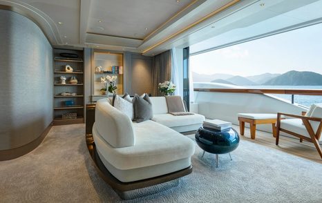 Superyacht Vanish master cabin private seating area 