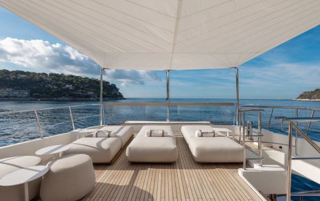 Motor Yacht MOCEAN II aft deck with sunpads 