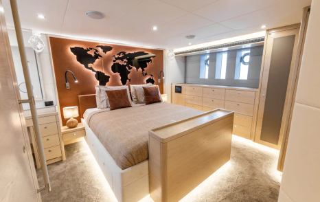 Ocean Explorer 72 motor yacht owner's cabin