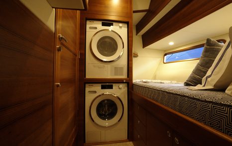 Grand-Banks-GB62-Flybridge-Review-single-berth-and-laundry
