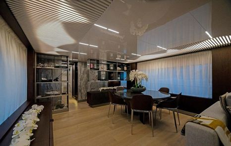 Motor yacht Alter Ego main saloon dining area