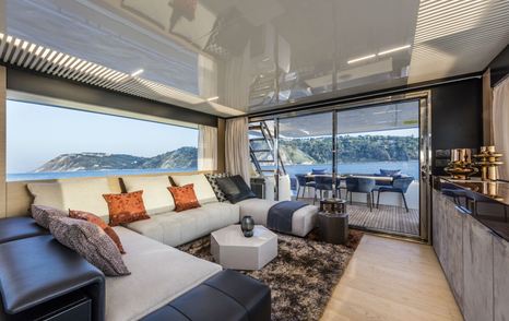 Interior of the Ferretti 780 yacht