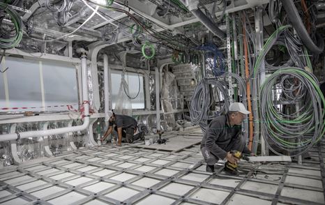 Inside the First Sirena 42M superyacht under constuction 