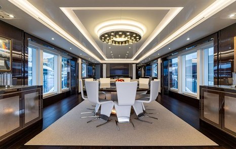 Superyacht Out Of The Blue main saloon dining area