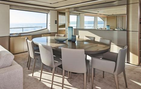 Princess motor yacht Adromelia main saloon dining area 