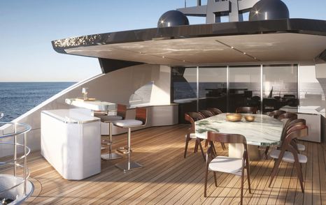 Rendering show deck space of Magellano 30 Metri