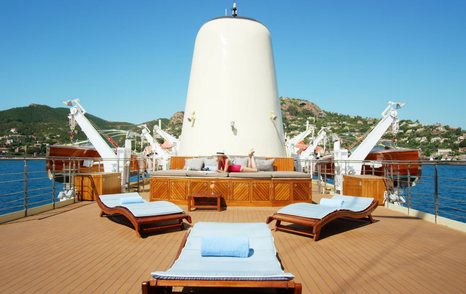 sundeck of classic yacht