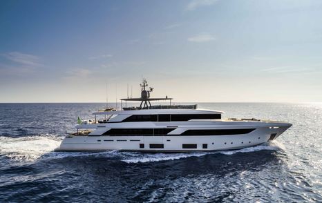 Custom Line Navetta 42 motor yacht underway side view 