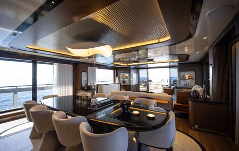 GX Superyachts GX42 RPH yacht main saloon lounge and dining area 