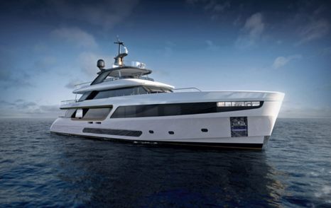 Benetti Motopanfilo 37M rendering at sea.