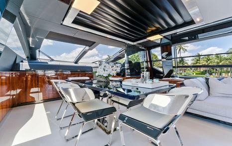 Riva motor yacht Tango Whiskey saloon dining area 