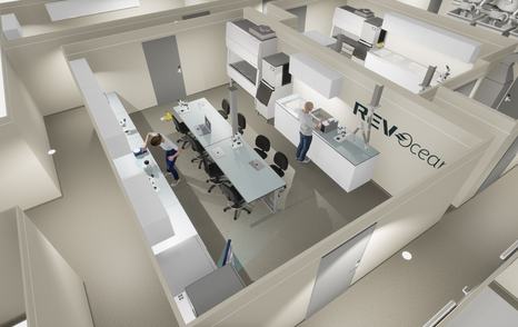 Rendering of a lab onboard superyacht REV OCEAN