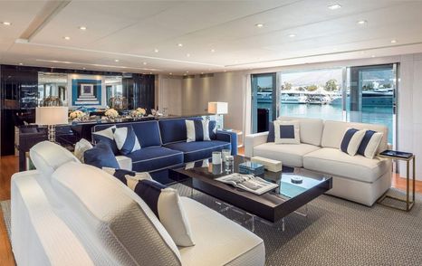 Baglietto motor yacht Lucky Me Yacht Academy main saloon with balcony 