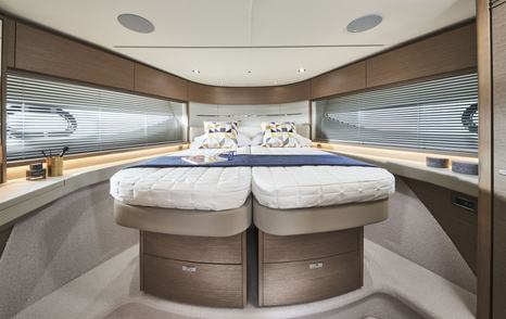 Princess V55 forward VIP cabin with double berth configuration