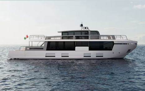 Rendering of Amer 10 superyacht 