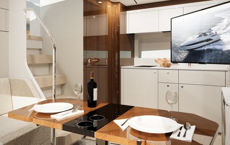 Fairline Targa 47 main saloon dining area