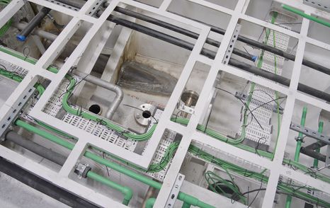 Close up of Bering 125 Explorer Yacht superstructure under construction 