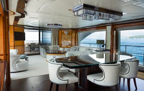 Benetti motor yacht Afina main saloon dining area  