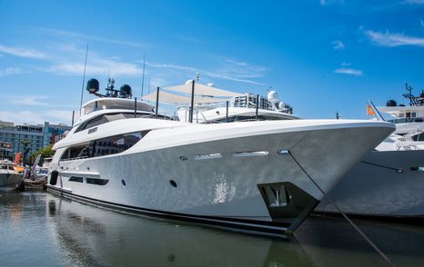 Superyacht docked at Palm Beach International Boat Show 2026 