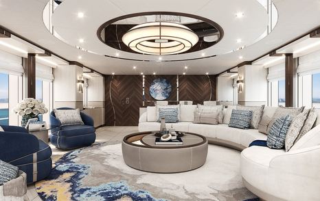 Heesen superyacht Project Sophia main saloon lounge area 