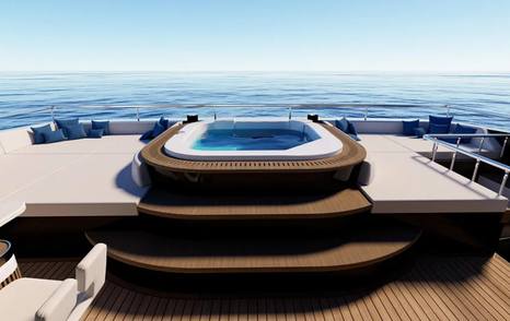 Rendering of GX42 Superyacht jacuzzi