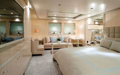 Amels superyacht Step One VIP cabin with lounge 