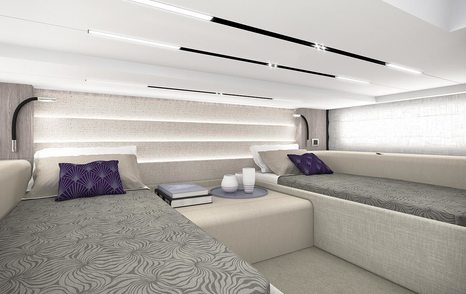 Cabin on Cranchi A44 luxury tender