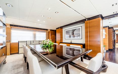 Heesen superyacht Fan Too main saloon dining area 