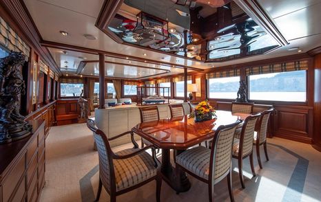 Feadship yacht Monaco main saloon dining area 