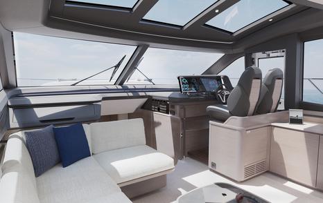 Rendering of Princess S65 motor yacht's interior helm station