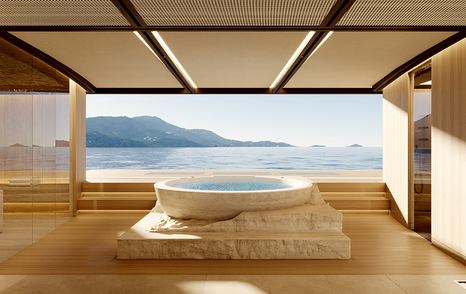 Rendering of Superyacht Project Ananda beach club jacuzzi