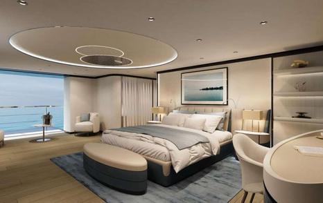 Master cabin and central berth onboard superyacht FELICITÁ