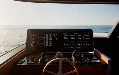 Rendering of Sanlorenzo SHE motor yacht interior helm station